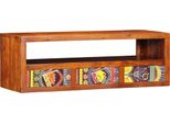 Syfax™ Mobile Tv A Parete Multicolore 90X30X30 Legno Massello Acacia