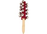 Strumento Giocattolo Per Bambini In Legno A Mano-21 Jingle Bells Bar Sledge Stick (Rosso)