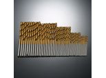 50Pcs Hss Placcatura Titanio Twist Drill Set Sistema Metrico 1.0-3.0Mm Acciaio Ad Alta Velocità Titanio Rivestito Twist Drills Bit Lavorazione Del Legno Strumento Di Foratura In Legno