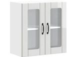 Vidaxl Pensile Da Cucina Con Anta In Vetro Lucca Bianco Lucido A Base Di Legno