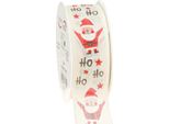 Nastro Natalizio Babbo Natale Crema 40Mm 15M: Nastro Decorativo Con Filo Per L'avvento