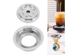 Adattatore Per Capsule Di Caffè In Acciaio Inox Con Adesivi, Spazzola Per Cucchiaio, Convertitore Di Cialde Di Caffè Per Delonghi ENV135, Per Vertuoline GCA1, Per Vertuo Next Pop