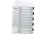 Leitz 1215-00-00 Leitz Kunststoff-Register Wow, Zahlen, A4 ÜBerbreite, 1-10