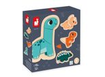 Janod Dino - Set Di Puzzle Di Dinosauri In Legno 4 Livelli Di Difficoltà Legno