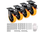 Set Di 4 Ruote Per Impieghi Gravosi - Ruote Girevoli In Pvc φ127 Mm - Ruote Da 816 Kg - Ruote Da Trasporto A/B Con Freno - Ruote Per Scatole Girevoli A 360° - Per La Casa, L'ufficio, Lo Studio, La Fabbrica - Moverexpert