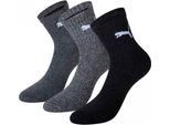Puma Unisex Calzini Corti Crew 3-Pack 231011001, Taglia:47 - 49, Colore:Grigio (Grey Grey)