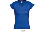 Sols 11388 | Maglietta Donna Con Scollo A V Moon - Colore: Royal Blue - Taglia: L