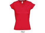Sols 11388 | Maglietta Donna Con Scollo A V Moon - Colore: Rosso - Taglia: 3XL
