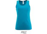 Sols 02117 | Canotta Sportiva Da Donna Sporty - Colore: Aqua - Taglia: Xxl