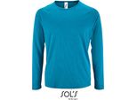 Sols 02071 | Maglietta Sportiva A Maniche Lunghe Da Uomo - Colore: Aqua - Taglia: Xxl