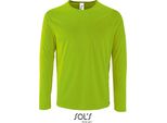 Sols 02071 | Maglietta Sportiva A Maniche Lunghe Da Uomo - Colore: Verde Neon - Taglia: Xxl