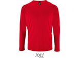 Sols 02071 | Maglietta Sportiva A Maniche Lunghe Da Uomo - Colore: Rosso - Taglia: Xxl