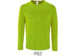 Sols 02071 | Maglietta Sportiva A Maniche Lunghe Da Uomo - Colore: Verde Neon - Taglia: L