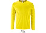 Sols 02071 | Maglietta Sportiva A Maniche Lunghe Da Uomo - Colore: Neon Yellow - Taglia: L