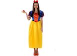 Costume Da Biancaneve Donna Fiaba Giallo-Blu-Rosso - Xs