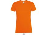 Sols 01825 | Maglietta Regent Da Donna / Cotone Semipettinato Ring-Spun - Colore: Arancione - Taglia: 3XL