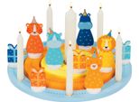 Goki 60792 Ghirlanda Di Compleanno Amici Animali Ø= 25 Cm, Legno, 21 Pezzi, Colorata
