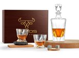 Set Da Whisky Echos | Bicchieri Da Whisky | Set Da Whisky Da 9 Pezzi | 8 Pietre Di Granito + Pinze