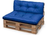 Set Di Cuscini Per Pallet 120X80 Cm Blu Fiordaliso - Cuscini Impermeabili Per Seduta E Schienale Su Europallet - Cuscino Per Esterni OEKO-TEX Resistente Ai Raggi Uv