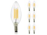 Zmh Lampadina E14 Vintage 6 Pezzi Led Lampadina Bianco Caldo Lampada Candela 4W Filamento Lampadina Retrò Edison C35 Lampadina