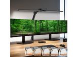 Lampada Da Scrivania Led Dimmerabile A Doppia Testa, Lampada Da Lettura 24W Lampada A Morsetto 5 Colori Di Luce Timer Flessibile, Lampada Monitor Funzione Di Memoria Ufficio Studio