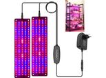 Lampada A Led Per Piante A Spettro Completo, Lampada Di Crescita A Led 300, Lampada Di Crescita Per Piante Scaffale Indoor Piante Serra (2 Pannello Luminoso, Rosso, Blu, Bianco Caldo)