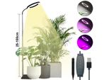 Lampada A Led Per Piante A Spettro Completo Altezza Regolabile 155Cm, Lampada A Led Per La Crescita Base Dimmerabile, Lampada Per La Crescita 3Modes Timer Serra Per Piante Da Appartamento (Nero, Usb)