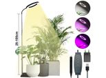 Lampada A Led Per Piante A Spettro Completo Regolabile In Altezza 155Cm, Lampada A Led Per La Crescita Con Base Dimmerabile, Lampada Per La Crescita 3Modes Timer Per Piante Da Appartamento (Nero, Adattatore)