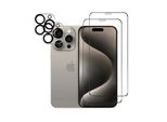 Protezione Della Fotocamera Protezione Dello Schermo Protezione Del Vetro Per Iphone 15 Pro 2-Pack Blindato Pellicola Schermo Fotocamera Pellicola Di Vetro