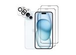 Protezione Della Fotocamera Protezione Dello Schermo Protezione Del Vetro Per Iphone 15 2-Pack Blindato Pellicola Schermo Fotocamera Pellicola Di Vetro