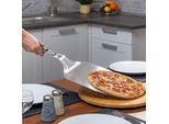 COM-FOUR® Buccia Per Pizza In Acciaio Inox 430 - Paletta Per Pizza E Dolci Con Manico Pieghevole - Buccia Per Pizza, Tarte FlambéE, Panini E Pane