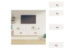 Vidaxl Armadi A Muro 2 Pz. Bianco 80X30X30 Cm In Legno Di Pino Massiccio - Mensole A Muro