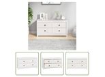The Living Store Mobile Laterale Bianco 100X40X54 Cm In Legno Di Pino Massiccio