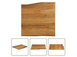 The Living Store Piano Del Tavolo Con Bordo Ad Albero 60X60X2,5 Cm In Legno Massiccio Di Mango