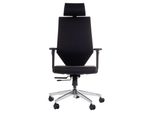 Sedia Da Ufficio Ergonomica Girevole ZN-805-C, Braccioli Regolabili, Poggiatesta, Base In Alluminio, Seduta Scorrevole (Avanti-Indietro), Nero