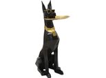 Mauro Ferretti Figurina Decorativa Cane Ory Con Vassoio 30X64X91 Cm Oro Nero