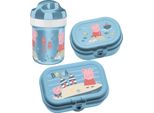 Set: Flacone 200 Ml E Snack Box Peppa Pig Waves To Go, 3 Pezzi, Koziol