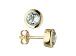 Paar Ohrstecker Jobo "Ohrringe Mit Blautopas", Gold (Gelbgold 333), Ohrringe, Damen, 6,8Mm, Gelbgold 333, Rund 333 Gold