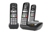 Gigaset Gigaset A735A Trio - Schnurlostelefon mit Anrufbeantworter - klares Display mit gutem Kontrast - echter Allrounder für Heim und Büro -Schwarz