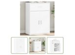 The Living Store Madia Bianca 60X30X84 Cm Materiale A Base Di Legno