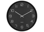 Karlsson Wanduhr Lofty , Schwarz , Metall , 40x40x4.5 cm , Dekoration, Uhren, Wanduhren