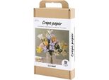 Set Creativo In Carta Crespa - Realizzare Un Bouquet Primaverile, Inclusi Materiali E Istruzioni