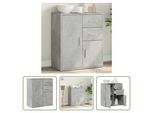 The Living Store Credenza Cemento Grigio 60X31X70 Cm Materiale Legno