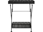 Vidaxl Tavolino Pieghevole In Metallo Vintage 58 X 35 X 72 Cm Nero