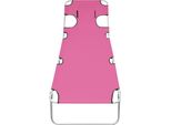 Lettino Pieghevole Con Cuscino Per La Testa In Acciaio Rosa Magento