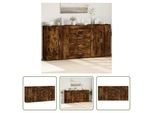 The Living Store Credenze 3 Pz. Rovere Fumé 60X31X84 Cm Materiale A Base Di Legno