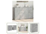 The Living Store Credenze 2 Pz. Grigio Cemento 60X31X70 Cm Materiale A Base Di Legno