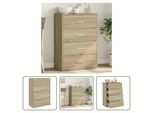 The Living Store Credenza Sonoma Rovere 60X31X84 Cm Materiale Legno