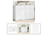 The Living Store Credenze 2 Pz. Bianco 60X30X84 Cm Materiale A Base Di Legno