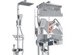 Miscelatore Per Doccia Con Display Digitale, Comando Termostatico, Regolabile In Altezza 80-120 Cm, Termostatico Cromato